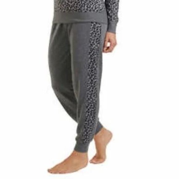 Splendid Pants - Splendid Jogger Pajama Pants Medium Gray Leopard Stripe Drawstring Waist